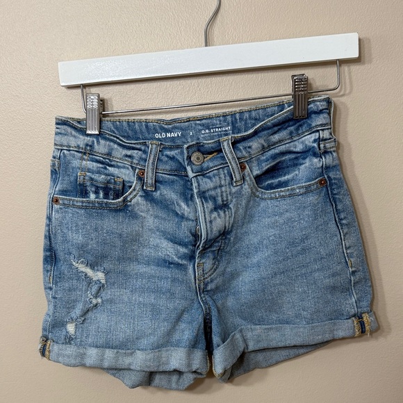 Old Navy OG Straight Women's Light Blue Jean Shorts - Picture 1 of 5